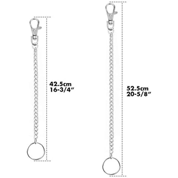 16” & 20” 2 kpl Ketjunauhasetti, Lompakon ketju, Housun ketju, Taskun ketju avaimenperällä housujen vyöhön, farkkuihin, lompakoihin ja avaimiin