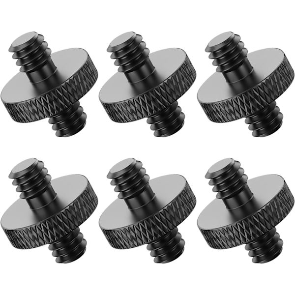 6 stk. (sort) 1/4 til 1/4 han kamera skrue adapter til DSLR kamera skulder montering kamera bur lys S