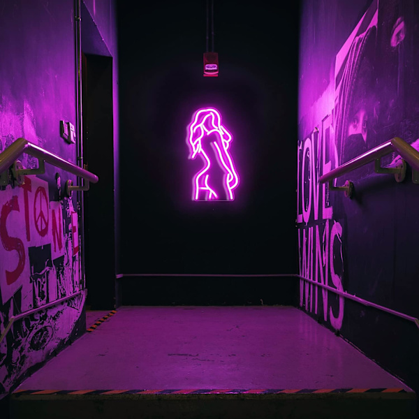 Neon skylt LED Sexy Back Neon Light 15,7\" x 9\" Konstdekoration Vägg