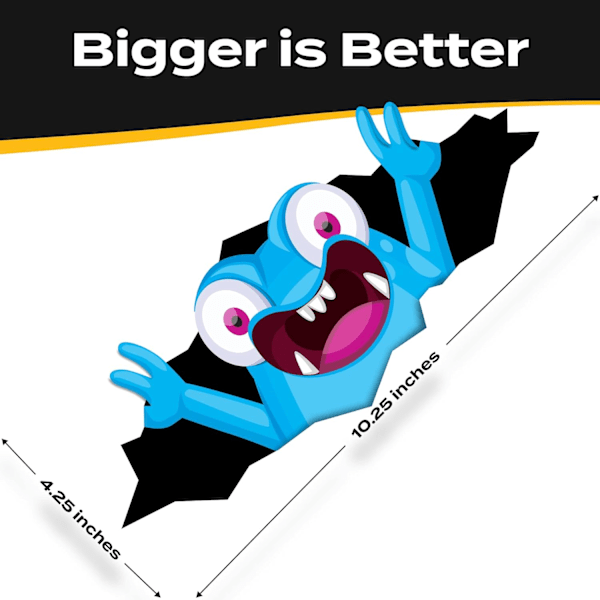 Bildekaler för bilar - Tittande Monster Rolig Bildekal 28x10.8 cm - Skala & Fäst Vattentät Vinyl Dekal (Söt Blå)
