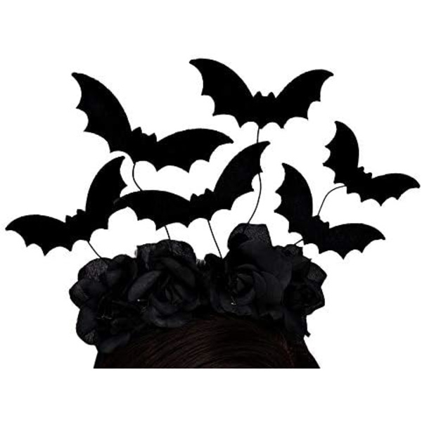 Halloween-hodeband med svarte flaggermus - Kostymetilbehør
