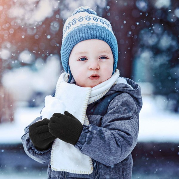 6 par Vinterhandsker til børn, Strikkede handsker til børn, Kap