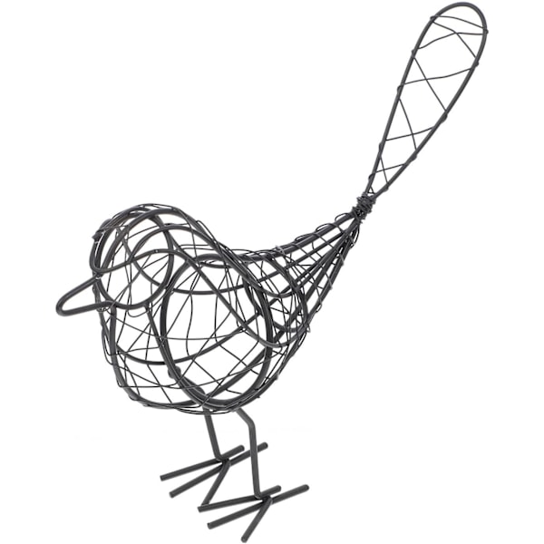 (svart) Wire Bird Metallfigur Håndverk Ornament for Hjem Rom Dekorasjon
