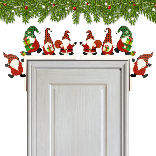 Jultomte dörrkarm - Trädgårdstomte dörrdekoration för Cor