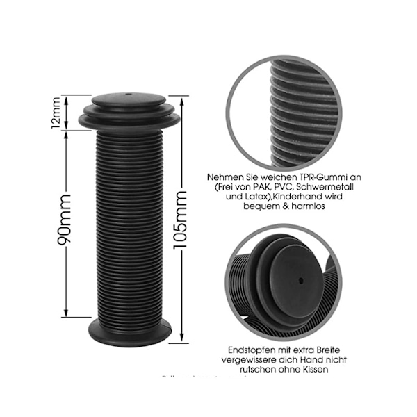 4 stk. Barne Sykkelstyre Grips Gummi Sykkel Grips Myke Sykkel Grips Sklisikre Sykkelhåndtak Grips for Barnesykler Sammenleggbare Sykler Sparkesykkel Balanse