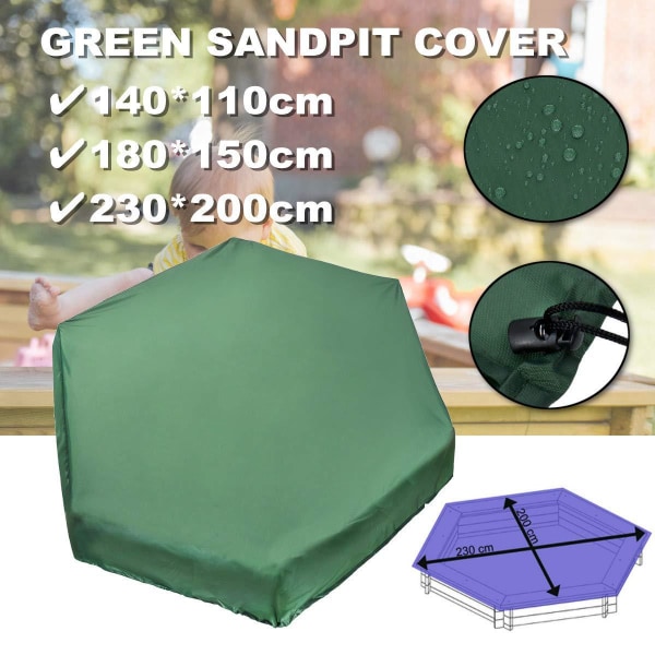 Grønt sekskantet bunkerteppe 230x200cm, Anti-UV støv/vann