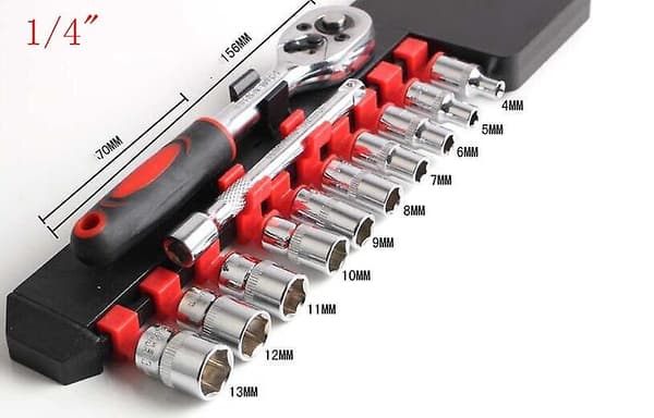 1/4\" Cr-V Universal Vehicle Cycle Socket Torque Ratchet Wren