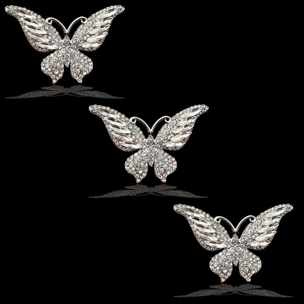 3 stk. Bling Butterfly Bil Luftventil Klips, Krystall Rhinestone Bil Luftfrisker Ventil Klips, Søt Aromaterapi Diffuser Bil