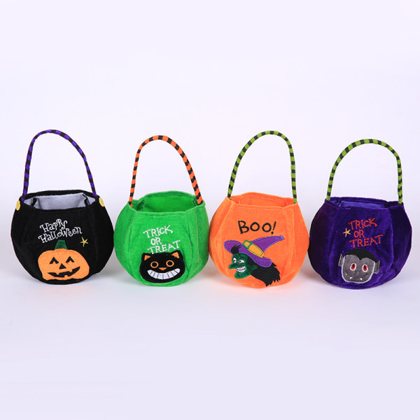 Halloween slikpose Dekorativ stoftaske til børns håndgræskar