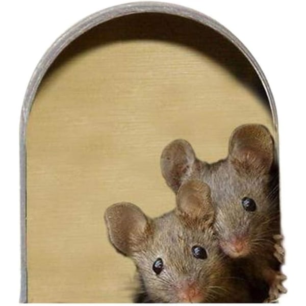 3D-seinätarrat, 5 kpl hiiren reikiä seinätarrat Realistiset hiirenreikätarrat kotiin makuuhuoneeseen L