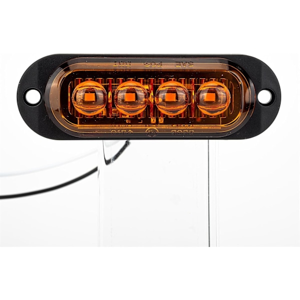 10X 4 LED Sidomarkeringsljus 12/24V LED Positionsljus Släpvagnslampa 3000K Varningsljus För Lastbil Husbil Husvagn (Gul)
