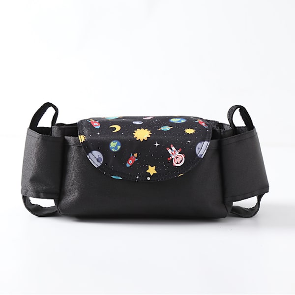 (Svart) Universal Baby Stroller Oppbevaringspose - Stor Lagringskapasitet