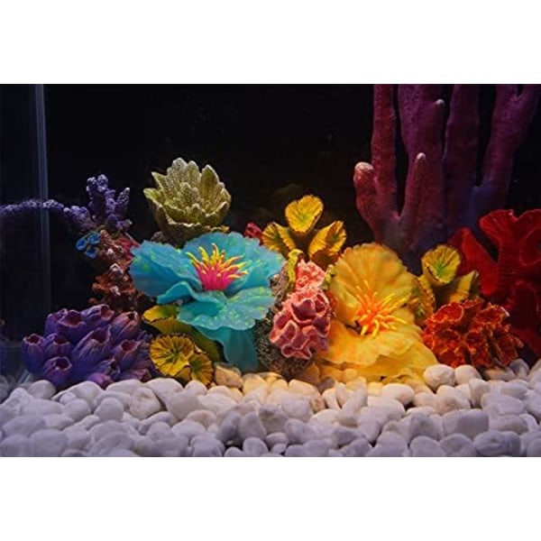 1 stk Polyresin Koralkornament, Akvarium Koraldekor til Fisketank Akvarium Dekoration 9,5x7,5x5cm (Lilla)