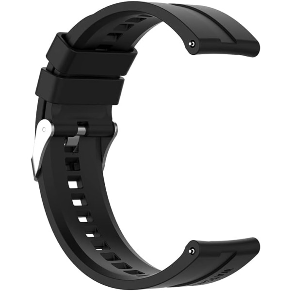 Svart 22mm klockarmband för Huawei Watch 3/3 Pro/GT2 Pro/GT2e/GT2/GT 46mm/Galaxy Watch Black