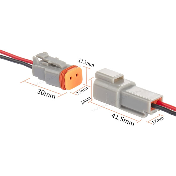 2-polet DT-stik - Vandtæt DT-stik - Bilstik - Vandtæt elektrisk stik -