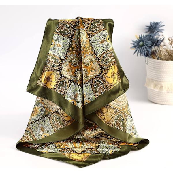 Satin Silkescarf - Stort Hårscarf, Sovbandana för Kvinnor