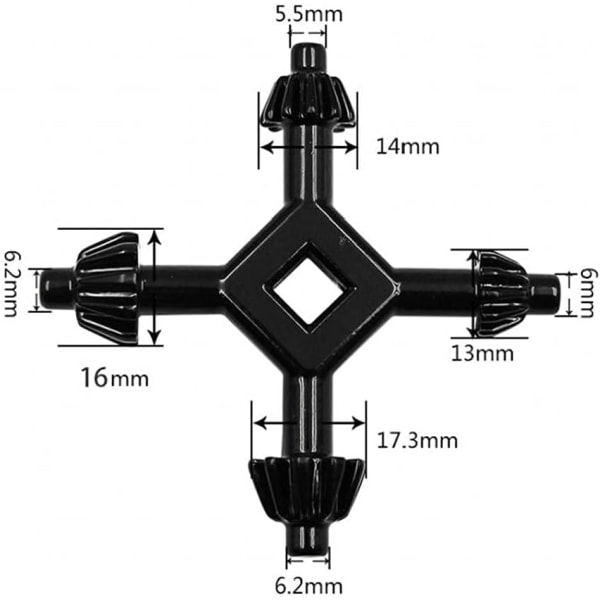 2 stk chucknøkkel 4 i 1 Mini Multifunksjon Hånd Drill Chuck Nøkkel Drill Nøkkel Kombinasjon Drill Power Too