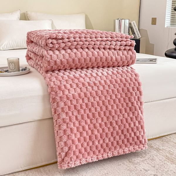Blød ternet tæppe til sofa 100x150（rød）