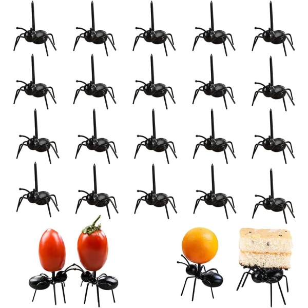 Myrefrugtgaffel (120 stykker), frugtgaffel, plastmyretandstikkere,