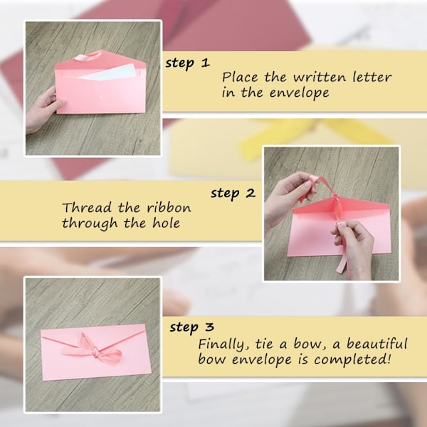 15-pack Retro Kraft Kuvert Färgade Kuvert Postkort Kuvert Pärlemorpapper Kuvert 22×11cm Rosett Presentkuvert för