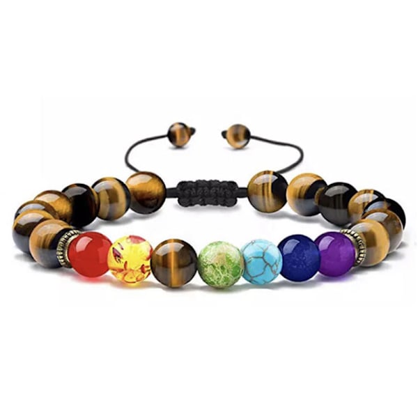 Kvindes Lava Sten Perler Chakra Armbånd Flettet Reb Natursten Yoga Armbånd Bangel