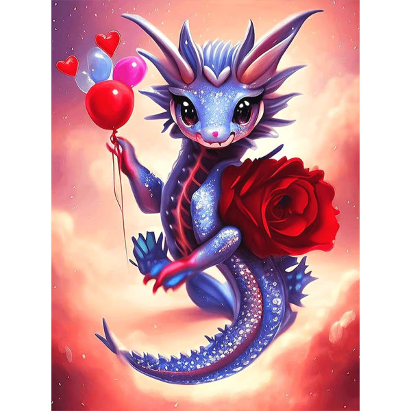 30 × 40 Love Little Dragon Baby diamantmaleri (30 * 40, 1 pi