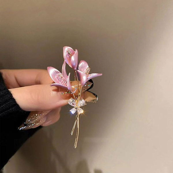 3,5×6,2×1cm Naisten Kulta Lily Rintaneula Elegantti Kukka Strassinen Rintaneula Takkeihin Puseroihin Neuleisiin Asusteisiin Korut