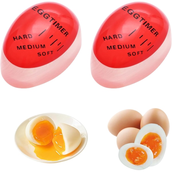 5.5x2.3x4cm 2 STK Egg Timer Kjøkken Kokt Egg Timer Fargeskiftende Egg Timer Egg Koketimer Uendelig Gjenbrukbar for Gave og Hjemmebruk