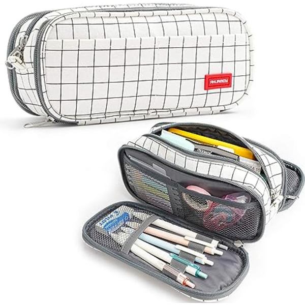 Etui med stor kapacitet, blyantholder, 3 rum