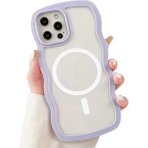 Magnetiskt Transparent Skal för iPhone 13/13 Pro/13 Pro Max Kompatibelt med MagSafe, Lila Söt T iPhone 13 Pro