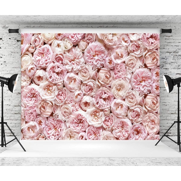 7x5ft Blomsterfotografering Baggrund til Fest Blush Pink Blomster Fl