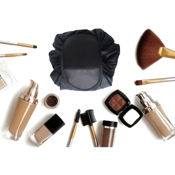 Bærbar rejse kosmetisk makeuptaske Stor kapacitet Lazy Makeup Snøre Design Toilettaske Perfec