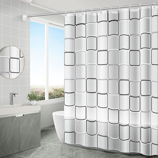 Vandtæt og skimmelresistent bruseforhæng - 180 x 200 cm - L
