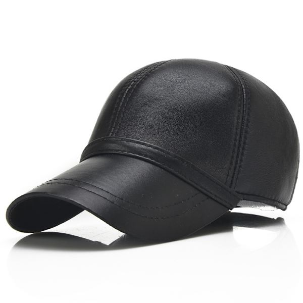 Udendørs justerbar hat mænds ægte læder baseball caps, fåreskind, casual, ande tunge, varm hat
