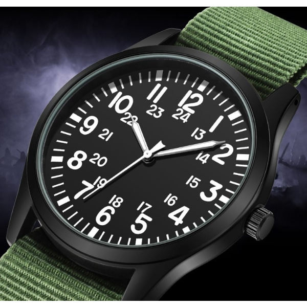 (grøn)Herrearmbåndsure Vandtæt Analog Design Chronograph Luminous Dial Kalender Mode