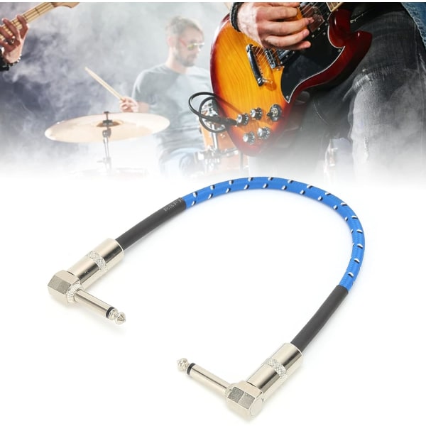 Gitarr Effekt Kabel, 6.35mm Elektrisk Gitarr Effekt Kabel med Dubbla 90 Graders Vinkel Gitarr Effektor W