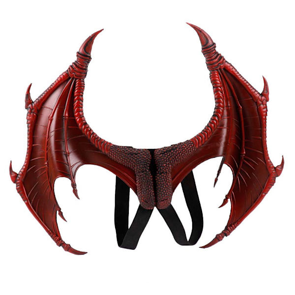 Halloween Karneval Barn Kostym Leksak Drake Vinge Svans Mask Set (Röd)