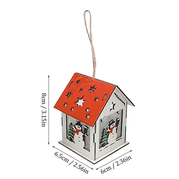 Julgran Trä Hus LED-ljus, Jultomte Snögubbe Älg Il