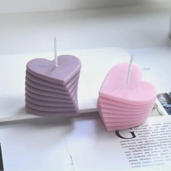 1 stk Lysforme - Silikonform til Lysfremstilling, DIY 3D Former til Soyavoks, Bivoks, Duftlys, Valentinsdag