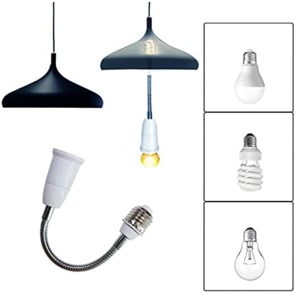 195mm 4 stk. E27 til E27 Forlænger, Forlængerlampe Adapter, Pæreforlænger, Grænsefladekonvertering til Pærer og Belysning