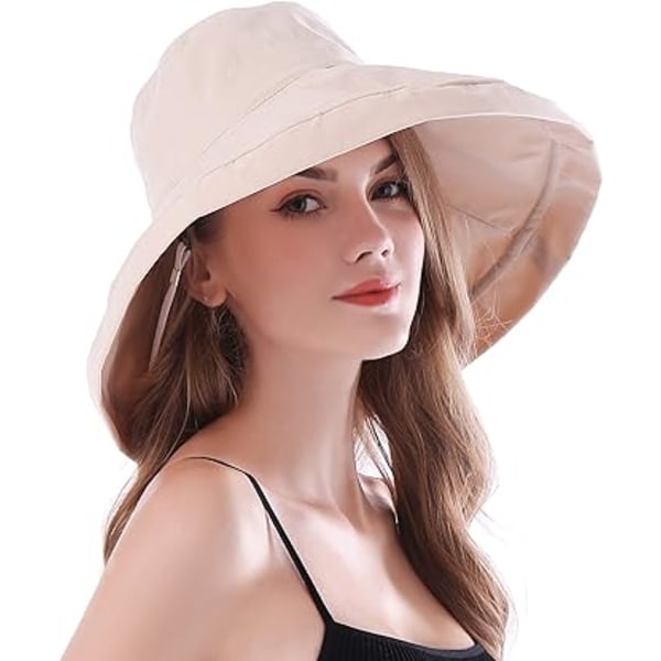 Solhatte med bred skygge til kvinder Sun Bucket Hat med UPF 50+ Protecti