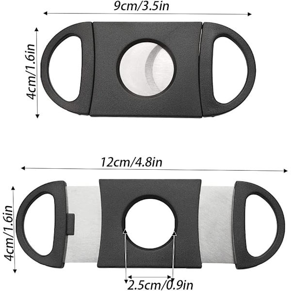 Cigarsaks, Butterfly Cutter, ABS, Sort