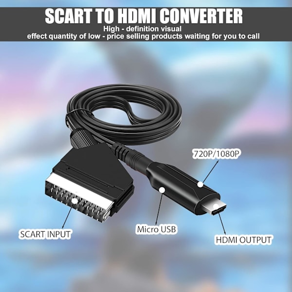 Scart-HDMI-kaapeli: All in One Scart-HDMI-muunnin, Scart to