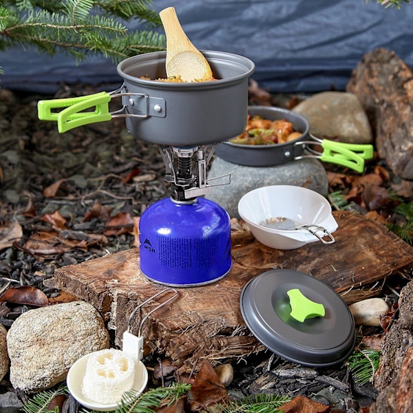 Camping Köksredskapsset för Vandringsutrustning - Camping Matlagningsset - Portabelt Campingkök & Kompatibelt med Vandringskök - Campingtillbehör