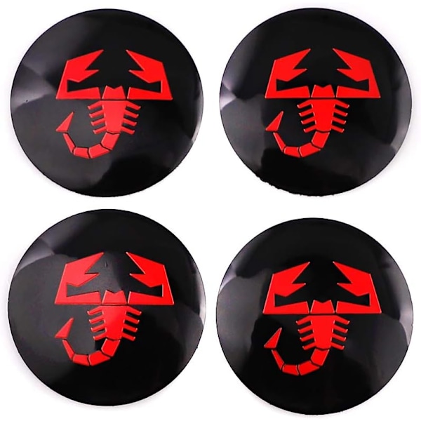 4 stk 2,2\" Hjulnavdeksel Senterdeksel for Logo Sirkelbueform 3D Stereo Aluminiumslegering Vanntett Emblem Badge Sti