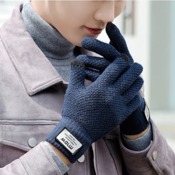 Khaki USB uppvärmda handskar för män och kvinnor, vinterpekskärm He