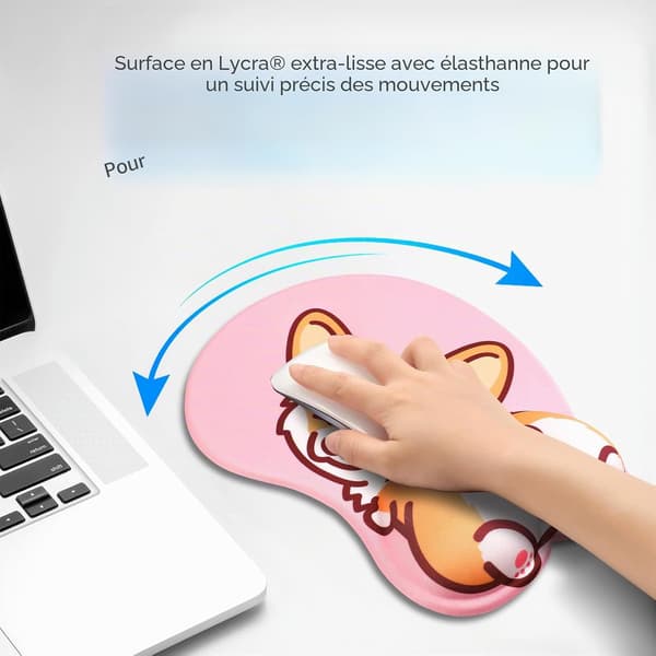 3D Musematte med Gelpute - Ergonomisk - med Håndleddsstøtte - Corgi Design