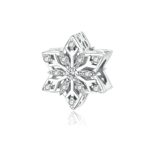 Juldagen smycken gåva, 925 sterling silver snöflingor berlock