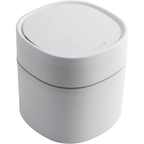1 st. Bordssopbehållare med lock, Mini Plast Sopbehållare, Liten Bordssopbehållare för Sovrum, Matrum, Badrum