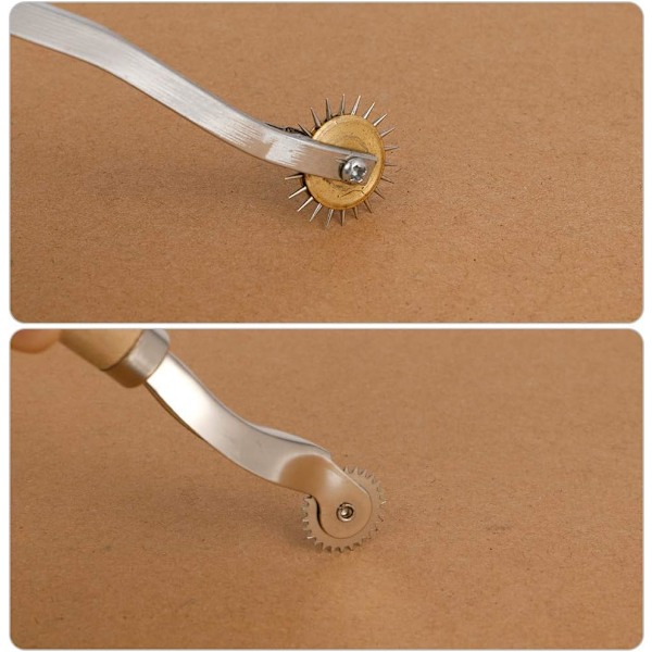 Stykker Sy Roulette 2 mm og 4 mm Markerings Roulette med Træhåndtag Sy Sporingshjul til Håndværk Papir Stof Læder DIY